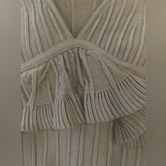 Herve Leger SHEER FLUTED STRIPE GOWN - Picture 3 of 5